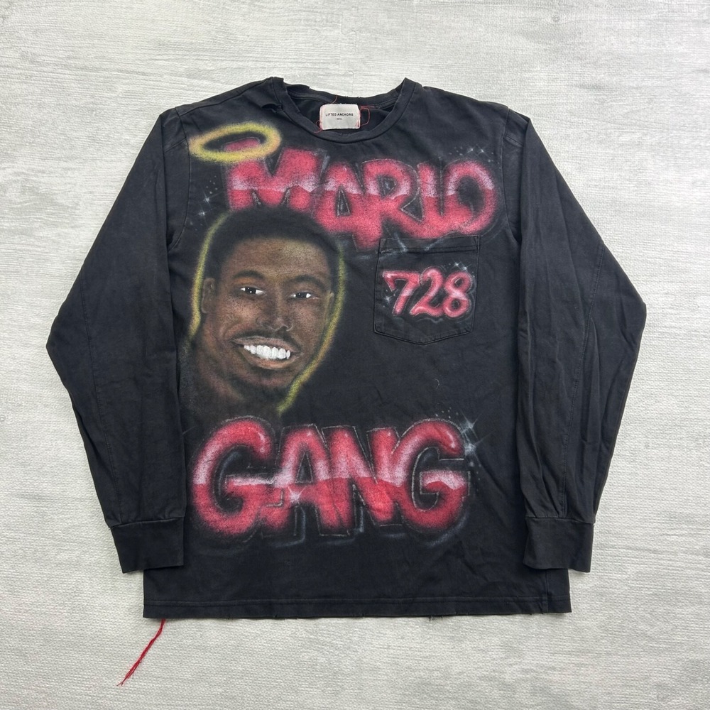 Lifted Anchors Mario Gang Long Sleeve Shirt‎ Size Small Black Air Brush 728
